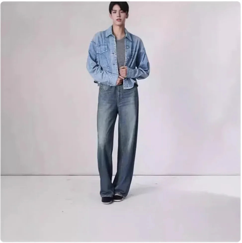 Retro High-Waist Loose Fit Wide-Leg Jeans