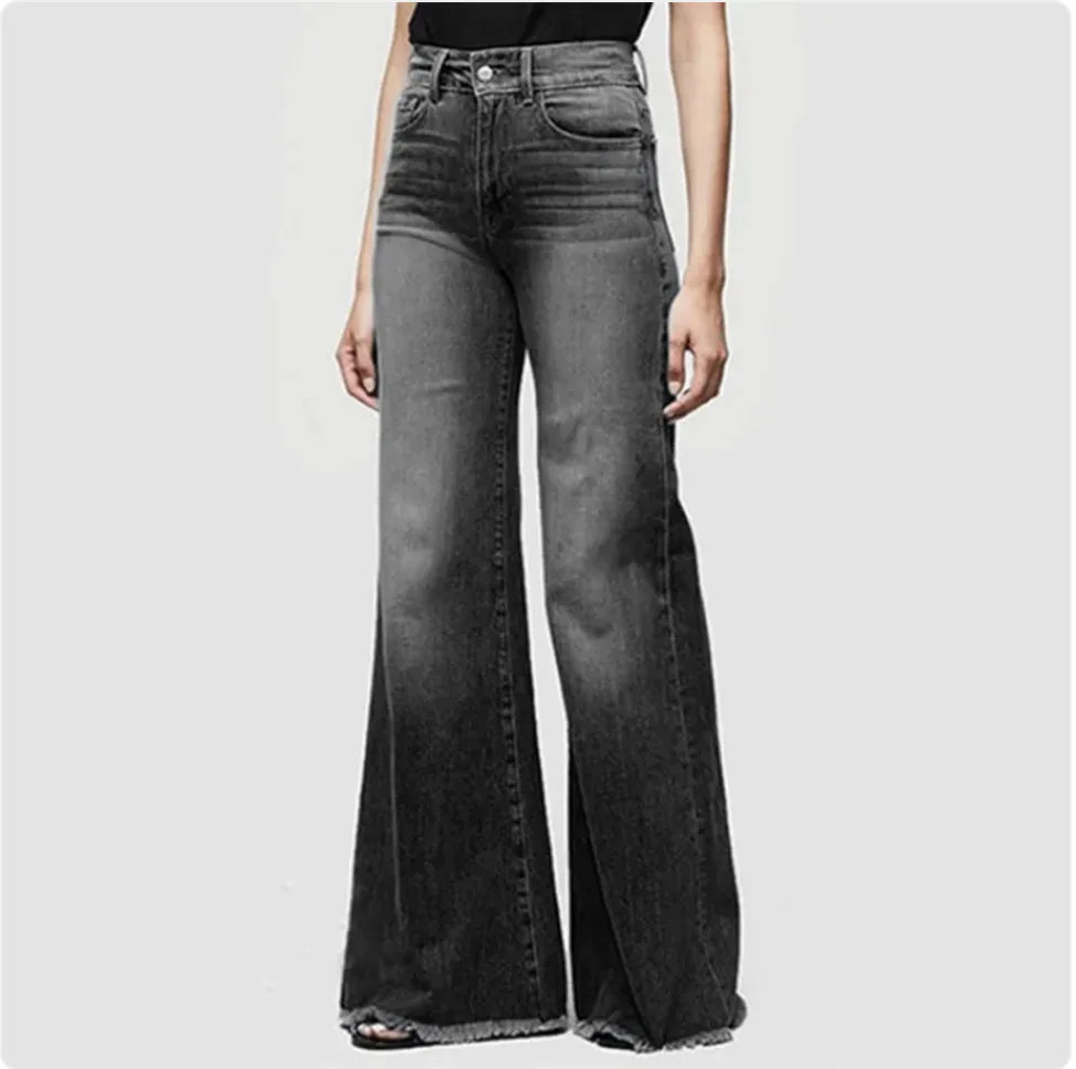 Retro High-Waist Loose Fit Wide-Leg Jeans